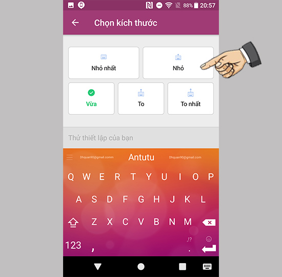 Đổi kích thước phím